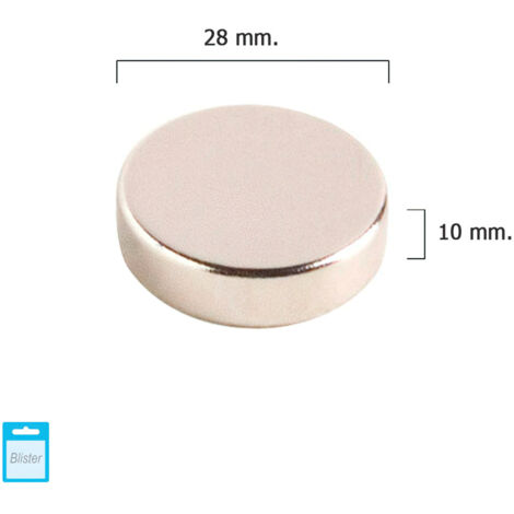 Magnete Rotondo Al Neodimio Wolfpack Ø 28x10 mm. (Blister 1 pezzo)