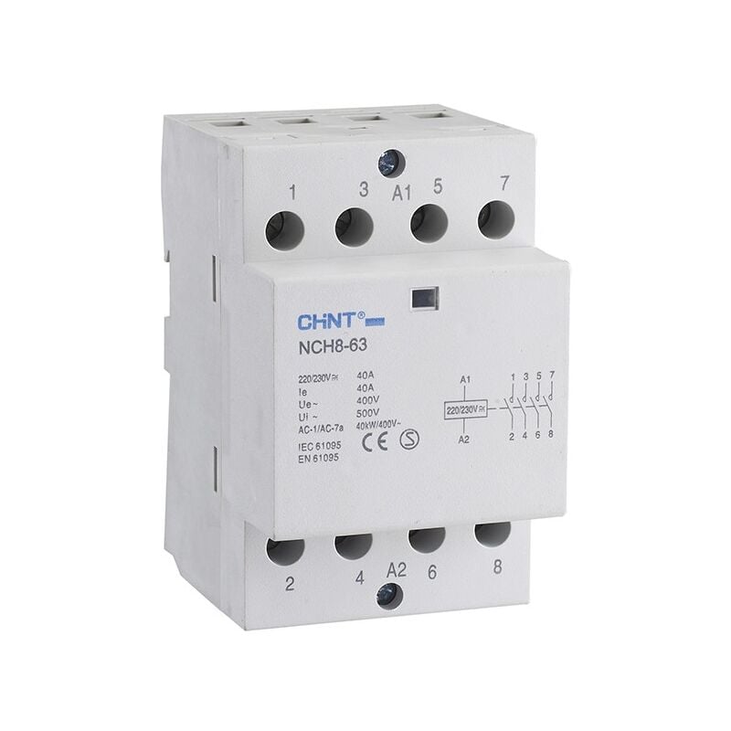Contacteur modulaire 4NA 40A/230V NCH8-40/40-230 de Chint Electric