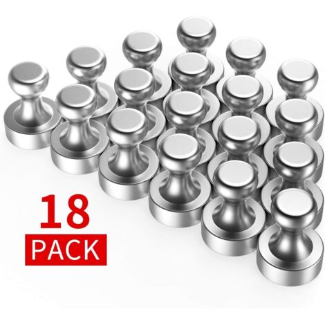 Magneti al neodimio, magneti metallici N52 estremamente potenti, 18 pezzi, 12 x 16 mm - Magneti conici in acciaio inox, magneti per frigorifero, per lavagne magnetiche, lavagne bianche -