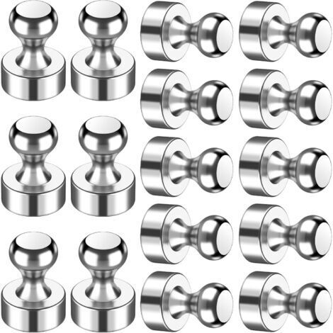 Magneti da frigorifero - adatti per cucine, uffici, aule, scuole - 16 pezzi, argento