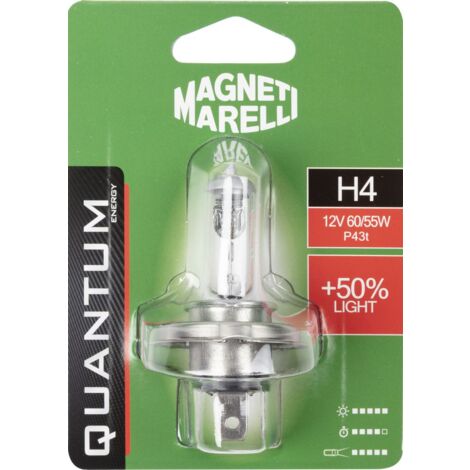 Magneti Marelli H4 lampadina singola auto +50% light 12V 60/55W attacco P43t