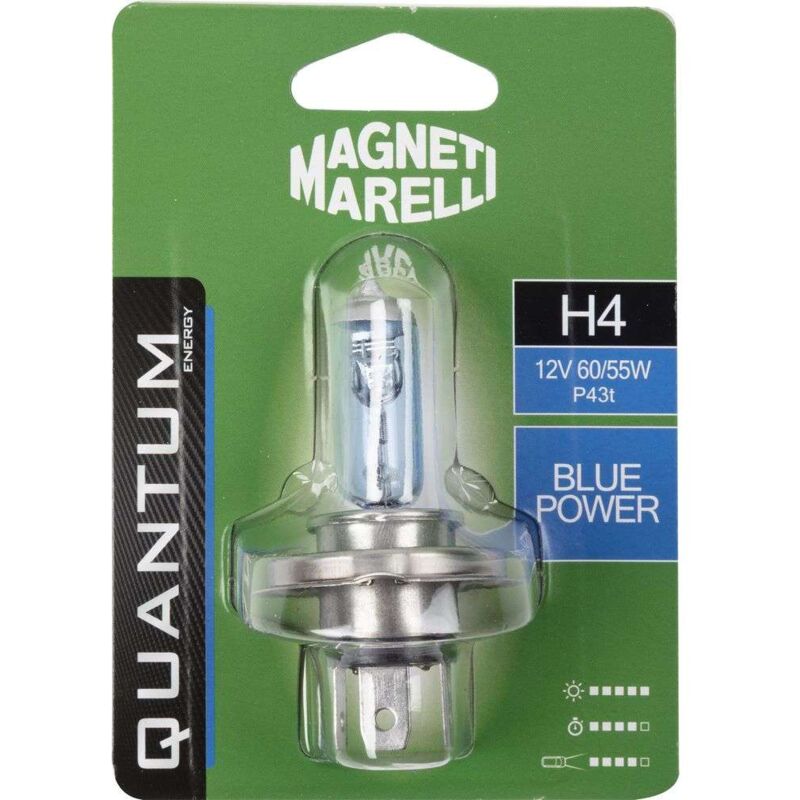Image of Magneti Marelli H4 lampadina singola auto blue power 12V 60/55W attacco P43t