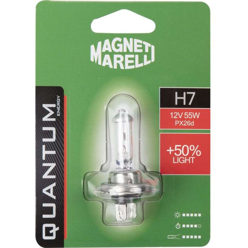Image of Magneti Marelli H7 lampadina singola auto +50% light 12V 55W attacco PX26d