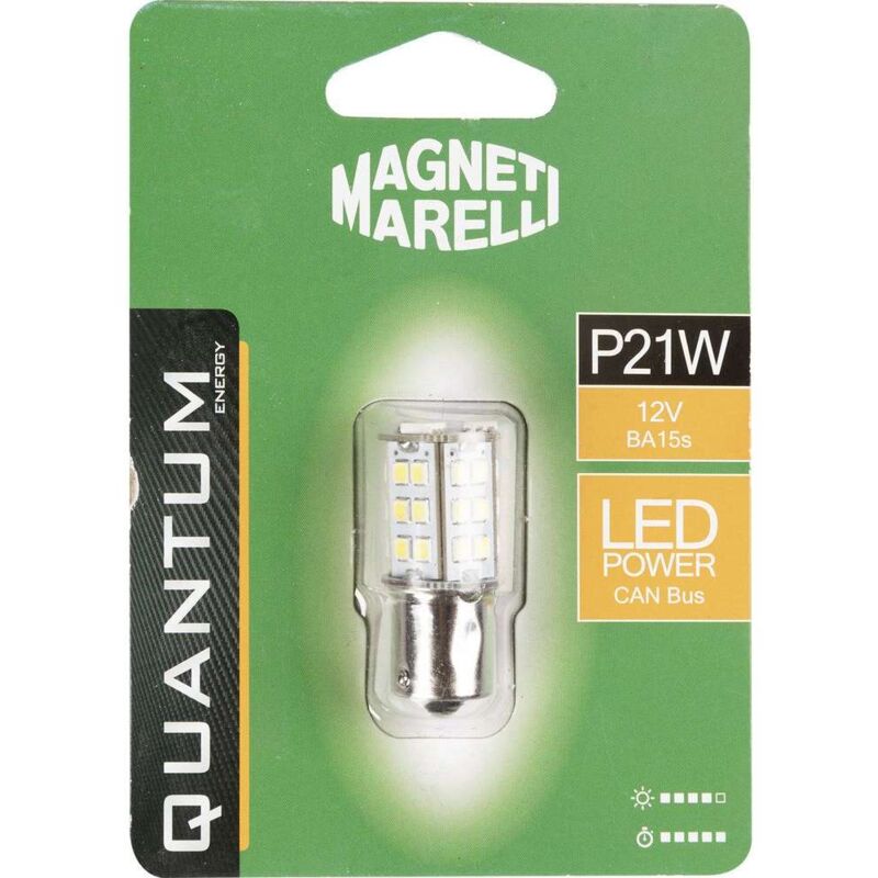 Image of Magneti Marelli P21W lampadina singola per auto LED 33SMD 12V attacco BA15s