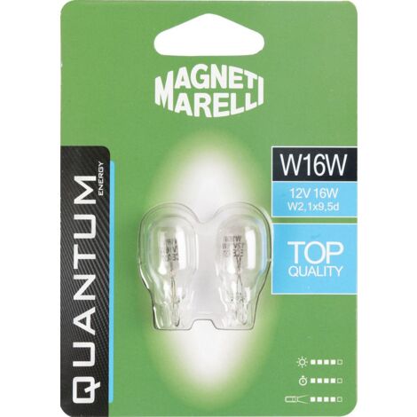 Magneti Marelli W16W coppia lampadine auto vetro 12V 16W attacco W2,1X9,5d