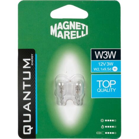 Magneti Marelli W3W coppia lampadine auto vetro 12V 3W attacco W2,1X9,5d