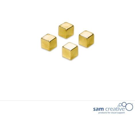 Magneti metallici 10mm Cubo oro (4pz)