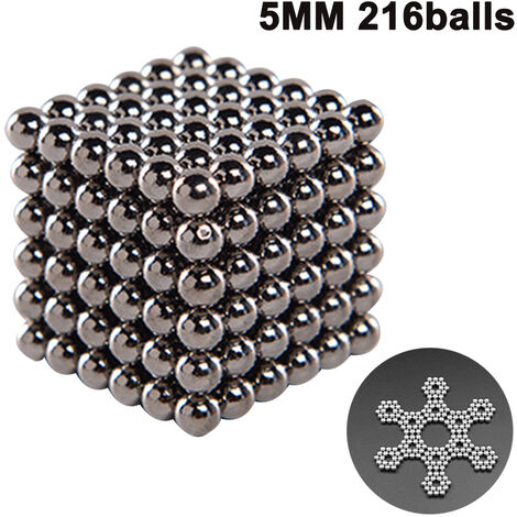 Magnet Balls Gifts for Adults and Kids Xtozon 5mm Buckyballs Building Blocks Creative Educational Toys Magnetic Balls for Adult Office Stress and Anxiety Relief 216 Pcs Silver 