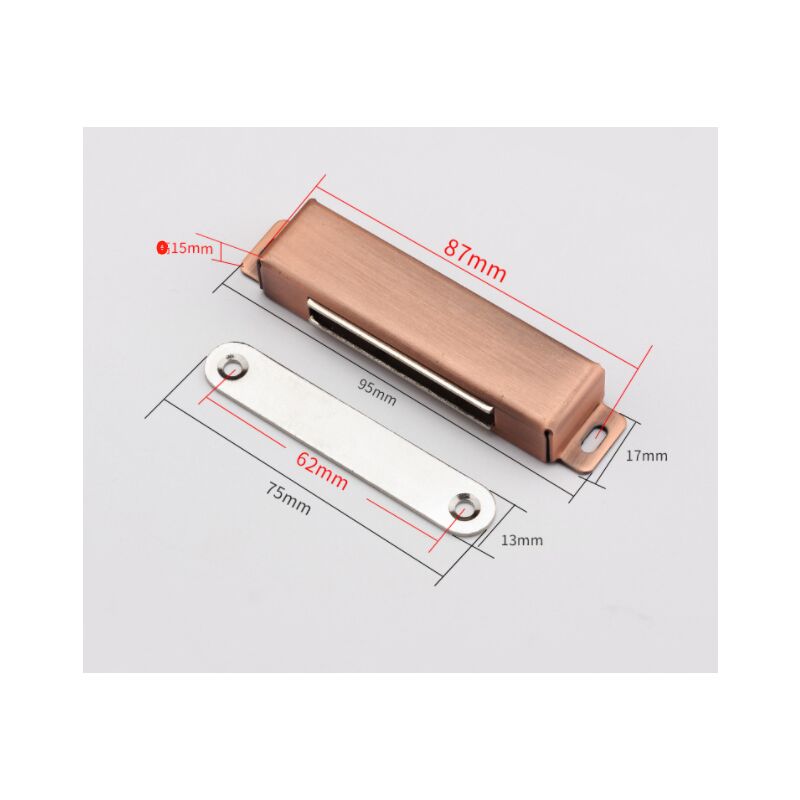 Magnetic Door Locks, 1 Pack Pull Heavy Duty Cabinet Magnets Cabinet Cabinet Door Magnets(red bronze 87mm)