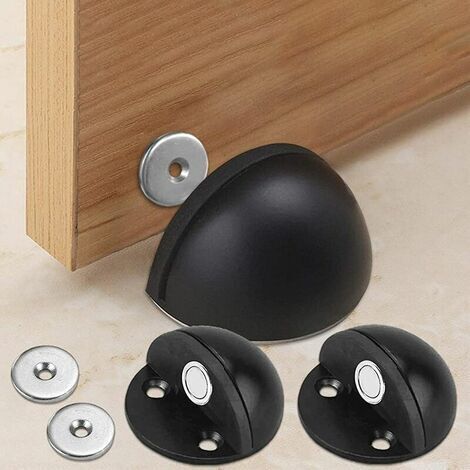 Magnetic Door Stop, Heavy Duty Door Stop, Magnetic Door Stop, Metal Door Catches with Magnet, Door Stopper for Floor, Wall, Stainless Steel Door Holder 2 Pack