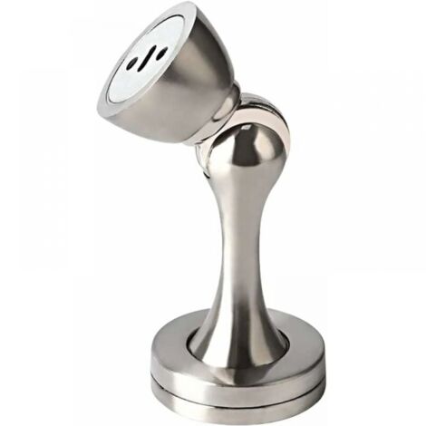 Magnetic Door Stop - Wall Mounted - Solid Metal - Strong Magnetic Door Stop - Magnetic Door Stop for Home or Office - Silver, 100mm