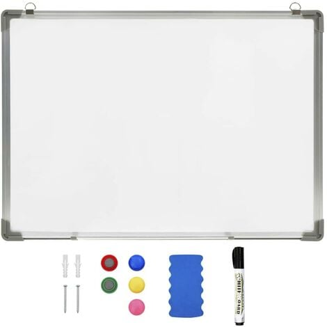 VEVOR Magnetic Whiteboard, 24 x 18 Inches, Dry Erase Board for Wall with Aluminum Frame, White Board Includes 1 Magnetic Erase