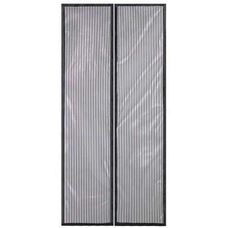 Magnetic Fly Insect Screen Door Screen Mesh Curtain Fits Door Up To 90 x 210cm (Black)