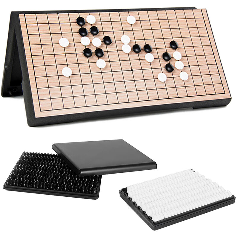 

Magnetic Go Game Set 19x19 Juego de mesa plegable Juego de viaje Portatil Ligero Weiqi Ajedrez chino Juego antiguo Juego de salon Juguete para padres