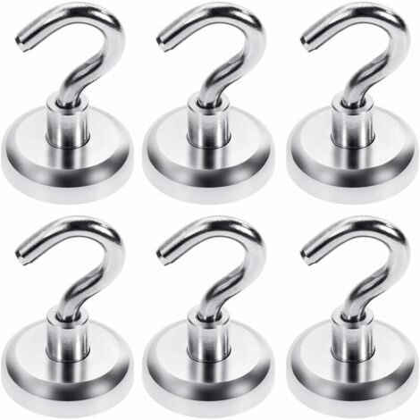 Magnetic hook force 34kg Neodymium magnet hooks Extra strong magnetic hooks 6 pieces