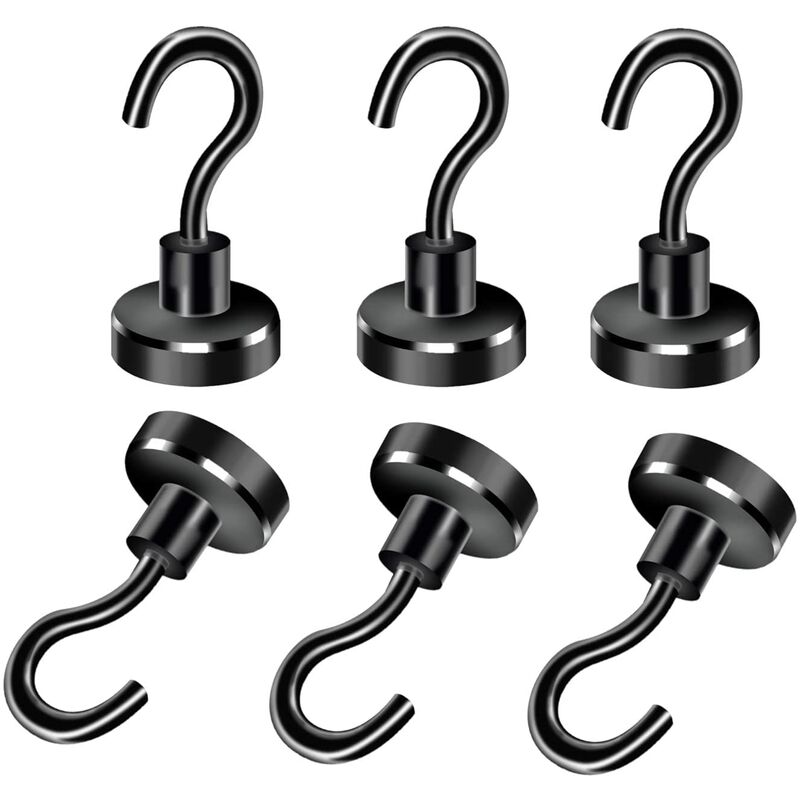 Magnetic Hooks, 22 lb+ Heavy Duty Earth Magnets with Hook for Refrigerator, Extra Strong Cruise Hook for Hanging, Magnetic Hanger for Curtain, Grill