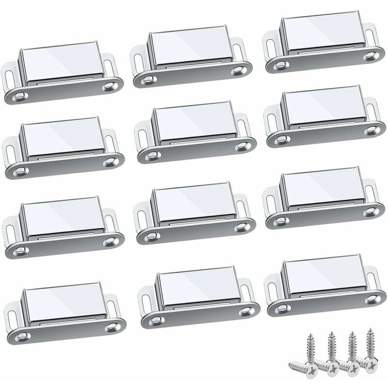 Magnetic Latch, 12 Pieces Magnets Magnetic Latch Cupboard Strong Magnet Heavy Duty Up to 6kg, For Drawers Magnetic Shower Door Cabinet Closet,