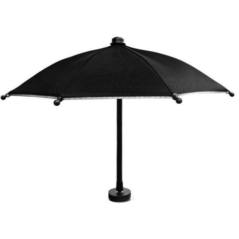 Magnetic Mobile Phone Umbrella, Adjustable and Foldable, for Beach and Outdoors (Black)