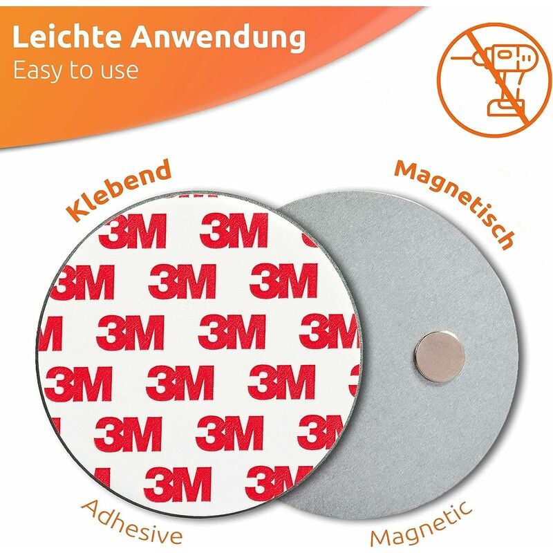Magnetic plate Self-adhesive magnetic support for 6 smoke detectors ø 70 mm, installation without drilling or screws, suitable for all smoke detectors