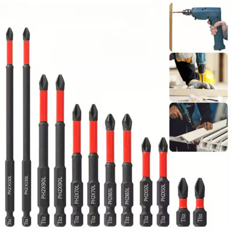 Magnetic Screwdriver Bit Set PH2 Hex Shank Drill Bits for Power Drill 6PCS