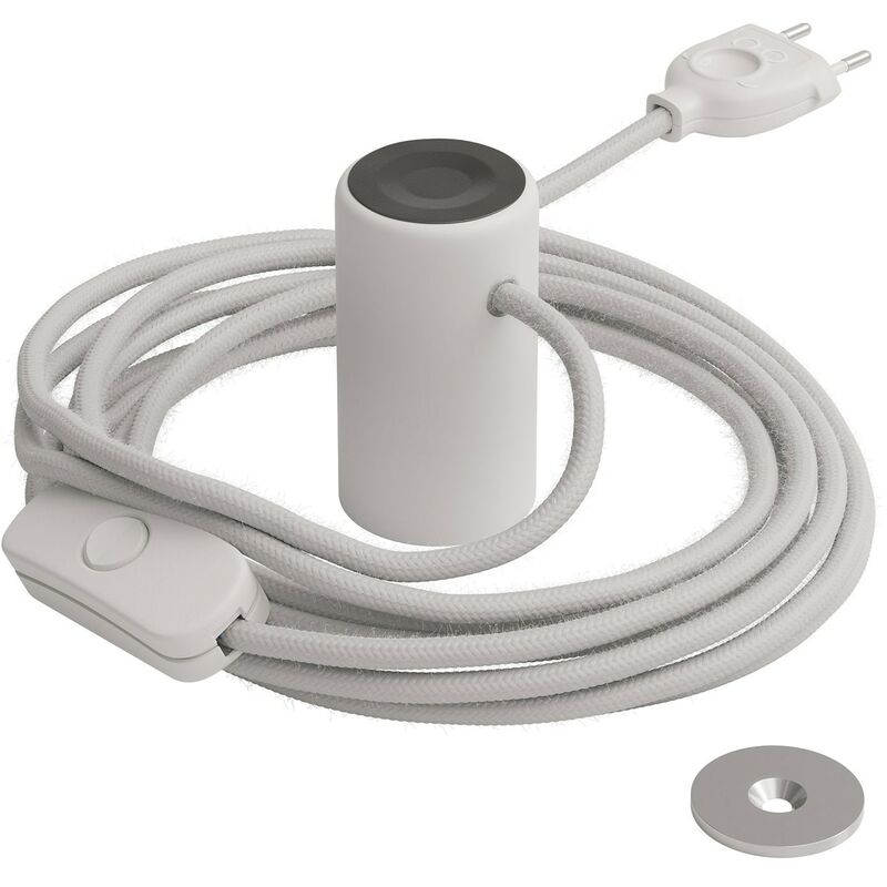 

Creative Cables - Magnetico®-Plug Elegant, portalámparas magnético listo para usar | Blanco - Blanco