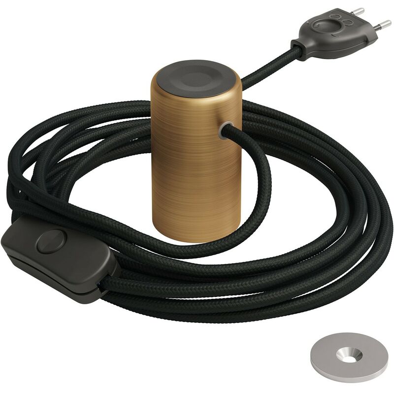 

Creative Cables - Magnetico®-Plug Elegant, portalámparas magnético listo para usar | Latón satinado - Latón satinado