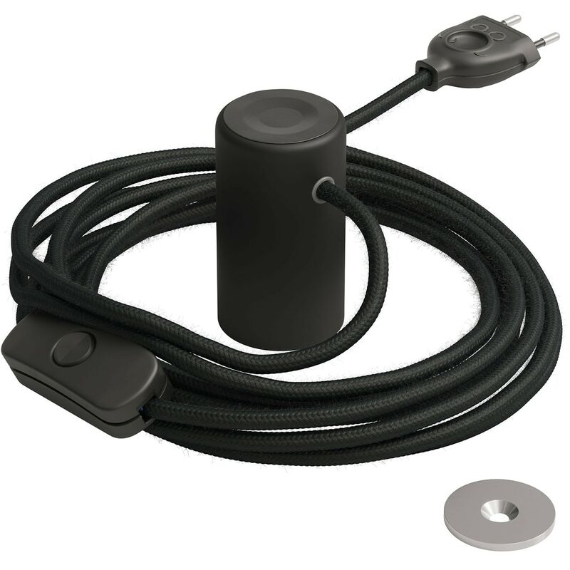 

Creative Cables - Magnetico®-Plug Elegant, portalámparas magnético listo para usar | Negro - Negro