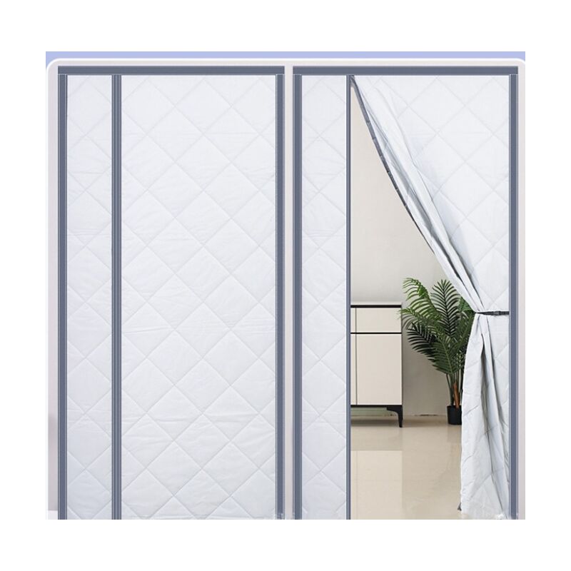 magnétique de protection thermique, Fillis 100x220cm Rideau thermique de porte en cuir PU Isolé Rideau coupe-vent de protection thermique de balcon