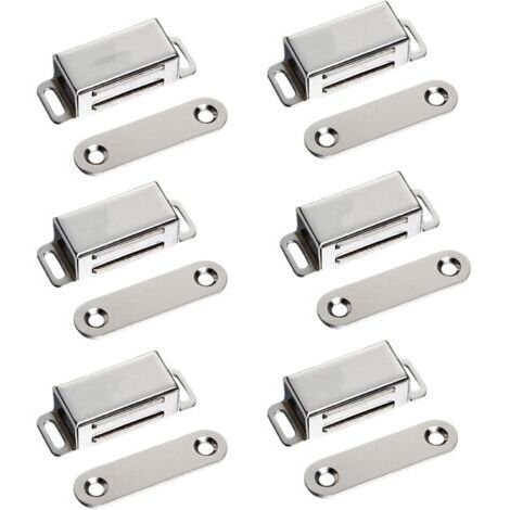 Magnétiques Meuble Aimant de Porte 10kg Puissant Acier Inoxydable Aimant de Placard Aimant Porte Placard (6 Pièces)(vis en acier inoxydable)