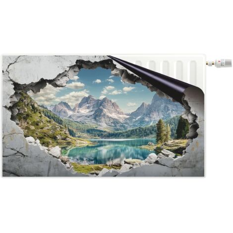 Magnetische Abdeckung für Heizkörperabdeckung Heizkörpermatte für Wohnzimmer Berge