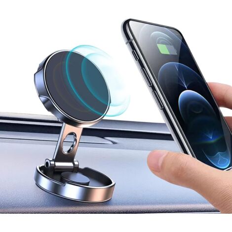 Magnetische Autohalterung mit sechs starken 360-Grad-Magneten für das Armaturenbrett, kompatibel mit allen Smartphones.