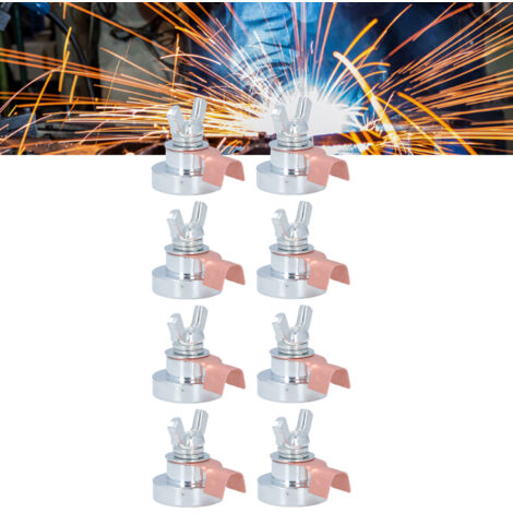 Magnetische Erdungsklemme für Schweißarbeiten (8 Stück) – Tragbare, robuste magnetische Stahlhalterung für verschiedene Metallkonstruktionen