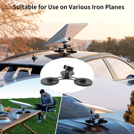 Magnetische Fahrzeughalterung kompatibel mit Mini-Satellitenantenne mit variablem Winkel, schwarz, tragbar