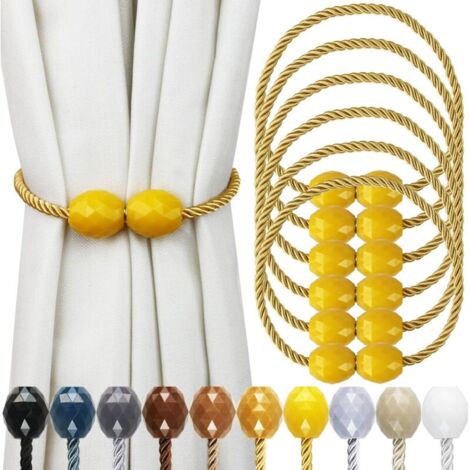 Magnetische Gardinenhalter aus massivem Gold, 6er-Set, dekorative Raffhalter für Außengardinen