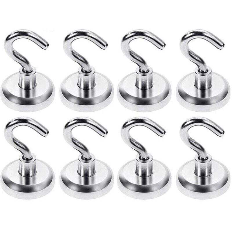 Image of Magnetische Haken, starker Neodym-Magnet (18 kg Zugkraft), für Küchenzubehör, 25 mm, 8er-Packung