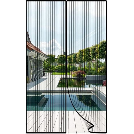 Magnetische Moskitonetztür, 120 x 220 cm Moskitonetz für Tür, magnetisches Moskitonetz, Türvorhang, Anti-Fliegen-Vorhänge mit Magnetstreifen, automatisches Schließen für Tür, schwarz