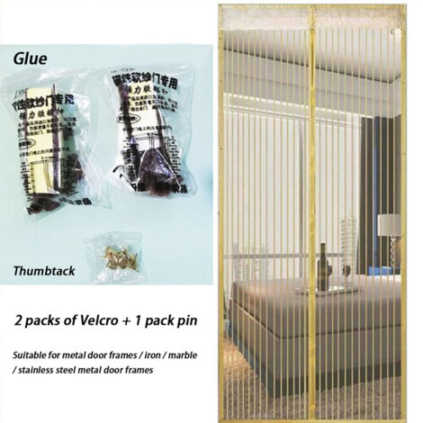 Magnetische Moskitonetztür – Polyester 90 x 210 cm (1 Stück) – Wasserdicht mit automatischem Schließmechanismus und Montagezubehör