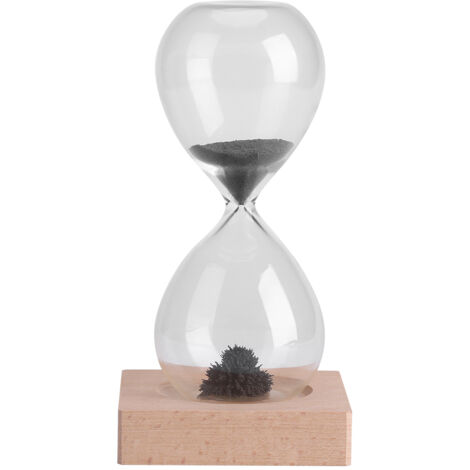 Magnetische Sanduhr mit Holzsockel für den Schreibtisch – Stilvolle und verspielte Tischdekoration
