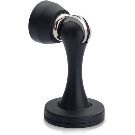 Magnetische Türstopper, 4er-Set, schwarze magnetische Türstopper aus gebürstetem Nickel, bodenmontierter magnetischer Türhalter, mit Öl eingeriebene Wandhalterung