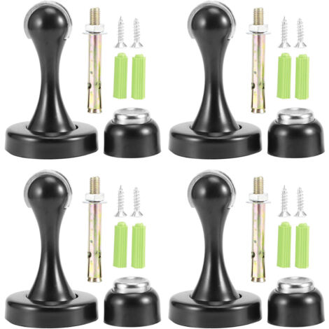 magnetische Türstopper aus Edelstahl, zur Wand- und Bodenmontage mit Saugnäpfen, dicker schwarzer Türstopper
