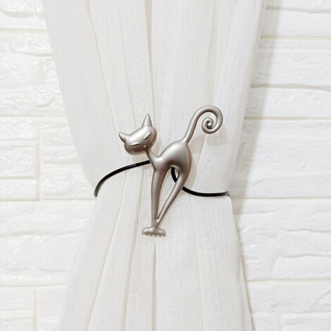 Magnetische Vorhang-Raffhalter-Pakete, magnetische Vorhang-Raffhalter, Vorhangschnalle, schönes Katzenmuster, Vorhang-Raffhalter, Vorhangzubehör für Zuhause, Wohnzimmer, Schlafzimmer, Büro FLITI