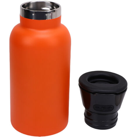 Magnetische, wiederaufladbare Bluetooth-Trinkflasche aus Edelstahl 304 mit Audiofunktion, wasserdicht (IP65), ideal für Sport, Büro, Reisen und Outdoor-Aktivitäten, 350 ml, Orange