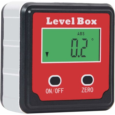 Magnetischer digitaler Winkelmesser Wasserdichter LCD-Neigungsmesser mit eingebauten Magneten Rot