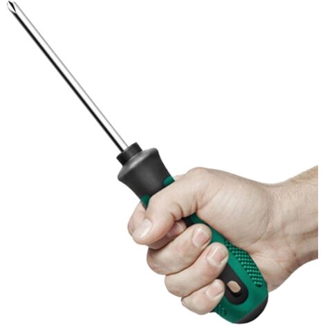 Magnetischer Kreuzschlitzschraubendreher 6 x 100 mm aus Chrom-Vanadium-Stahl, ergonomischer Griff