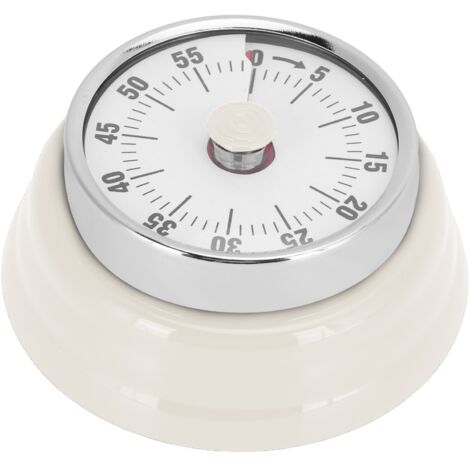 Magnetischer Küchentimer mit mechanischem Alarm für Zeitmanagement in der Küche – Weißer optischer Timer