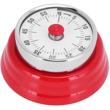 Magnetischer Küchentimer mit mechanischem Alarm – Rote Stoppuhr für Zeitmanagement