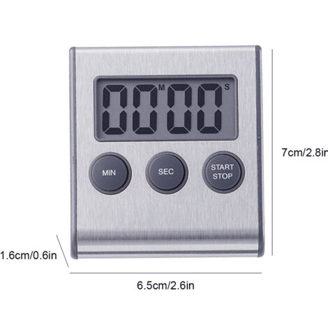 Magnetischer Küchentimer – Timer mit magnetischer Befestigung – Für optimale Küchenorganisation – Klassisches Modell [Schwarz, 3 cm]