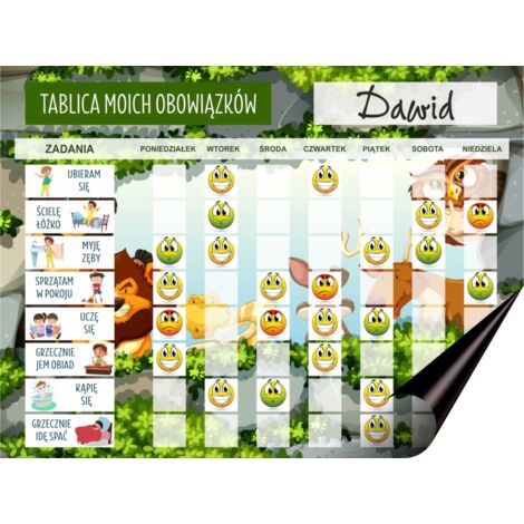 Magnetischer Kühlschrankplaner Kinder-Aufgabentafel Magnet + Emojis