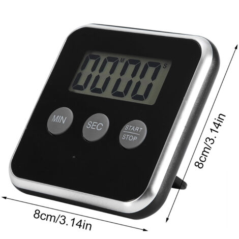 Magnetischer Mini-Küchentimer mit akustischem Alarm Chroma Modell KM-T8 Großes LCD-Display ABS, 8 cm Durchmesser, AAA-Batterie
