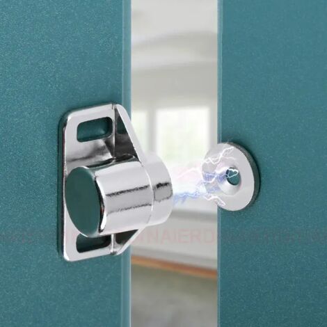 Magnetischer Schranktürriegel, magnetischer Möbeltürstopper, starke Neodym-Magnete, silberner Schrankriegel